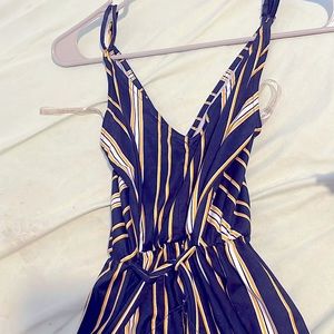 Blue and yellow jumpsuit